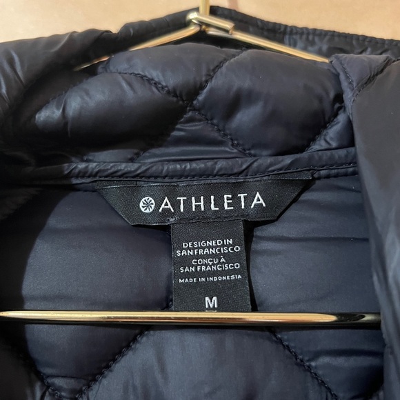 Athleta | Whisper Featherless Parka Quilted Puffer Jacket Hood Black Size M - Picture 3 of 13